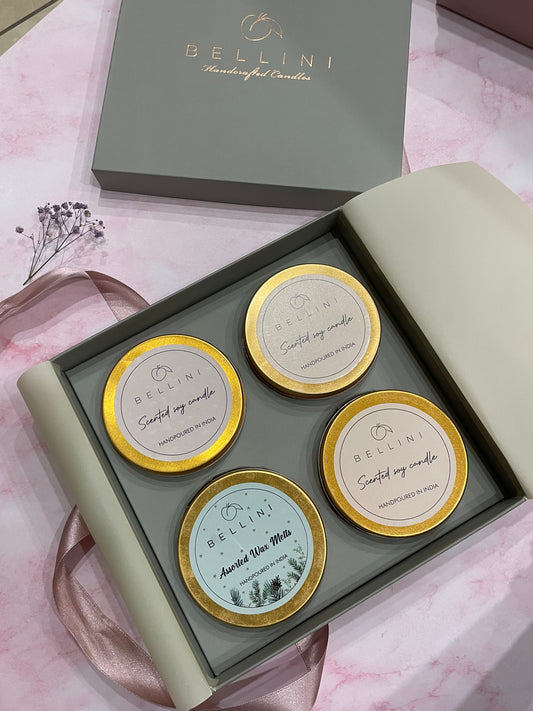 Set of 4 tin candles